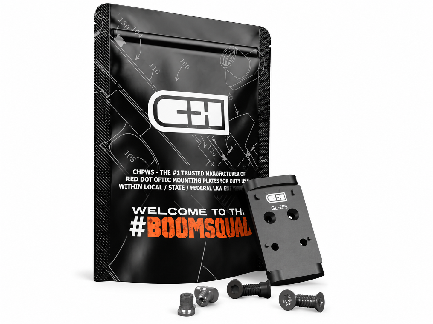 C&H Precision C&H Precision V4 Optic Plate Glock MOS to Holosun EPS/EPS Carry - Black