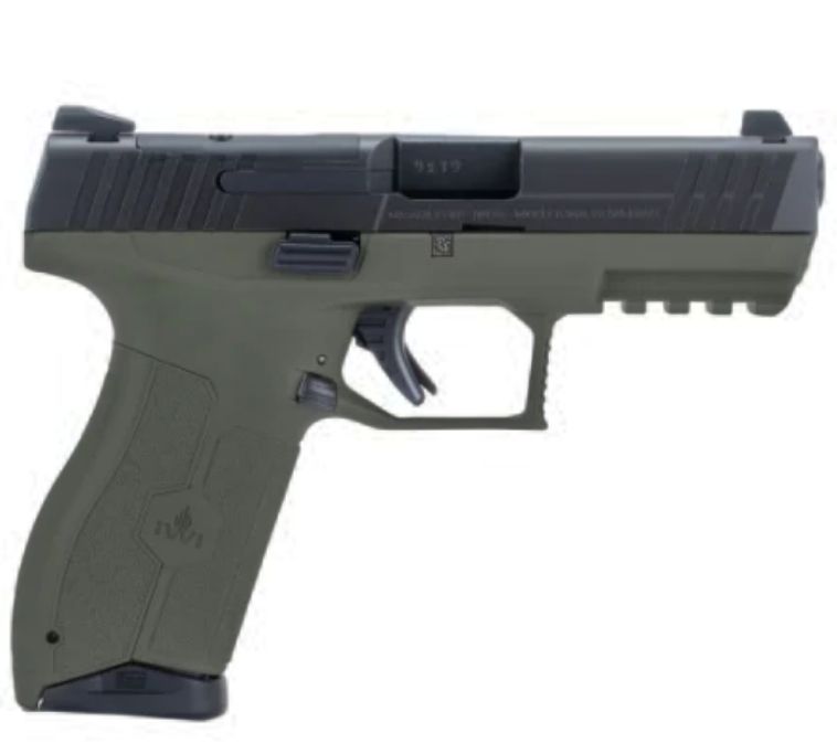 IWI MASADA Optics Ready Pistol OD 9mm 4.6" Threaded Barrel 2-17rd Magazine Suppressor Height 3-Dot Sight OD GREEN