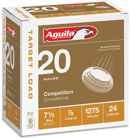 Aguila 1CHB2037 Competition Target 20 Gauge 2.75" 7/8 oz 7.5 Shot Shotgun Ammo - 25 Rounds
