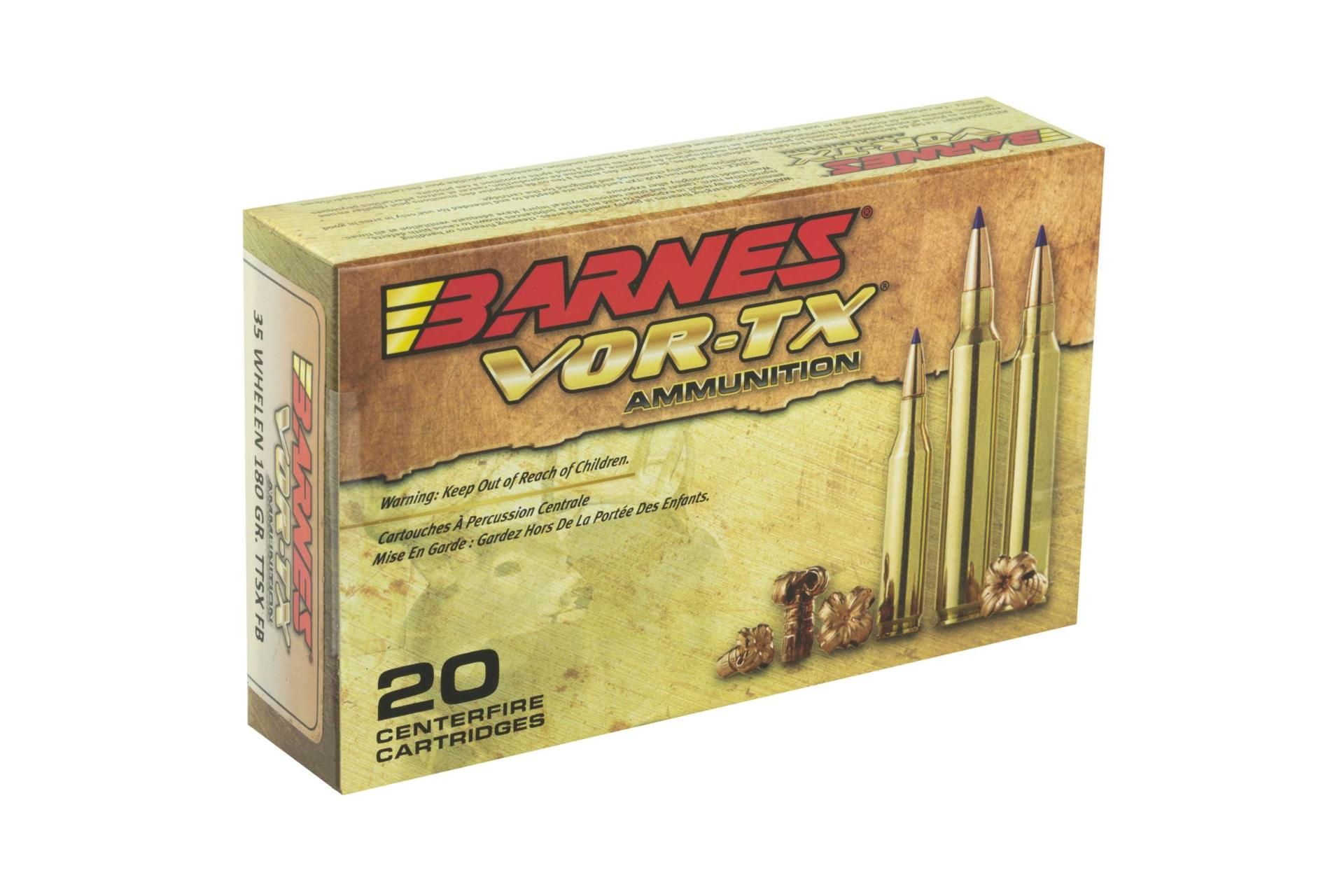 Barnes Bullets 21581 VOR-TX 35 Whelen 180 gr 2900 fps Barnes Tipped TSX Flat Base (TTSXFB) Rifle Ammo - 20 Rounds