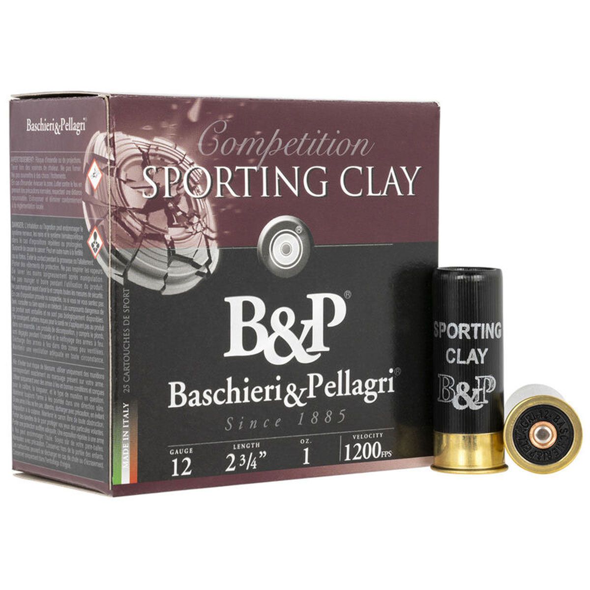 B&P 12B1SCL9 SPORTING CLAY - 12 GA. 1 OZ. 25/10 Shotgun Ammo - 25 Rounds