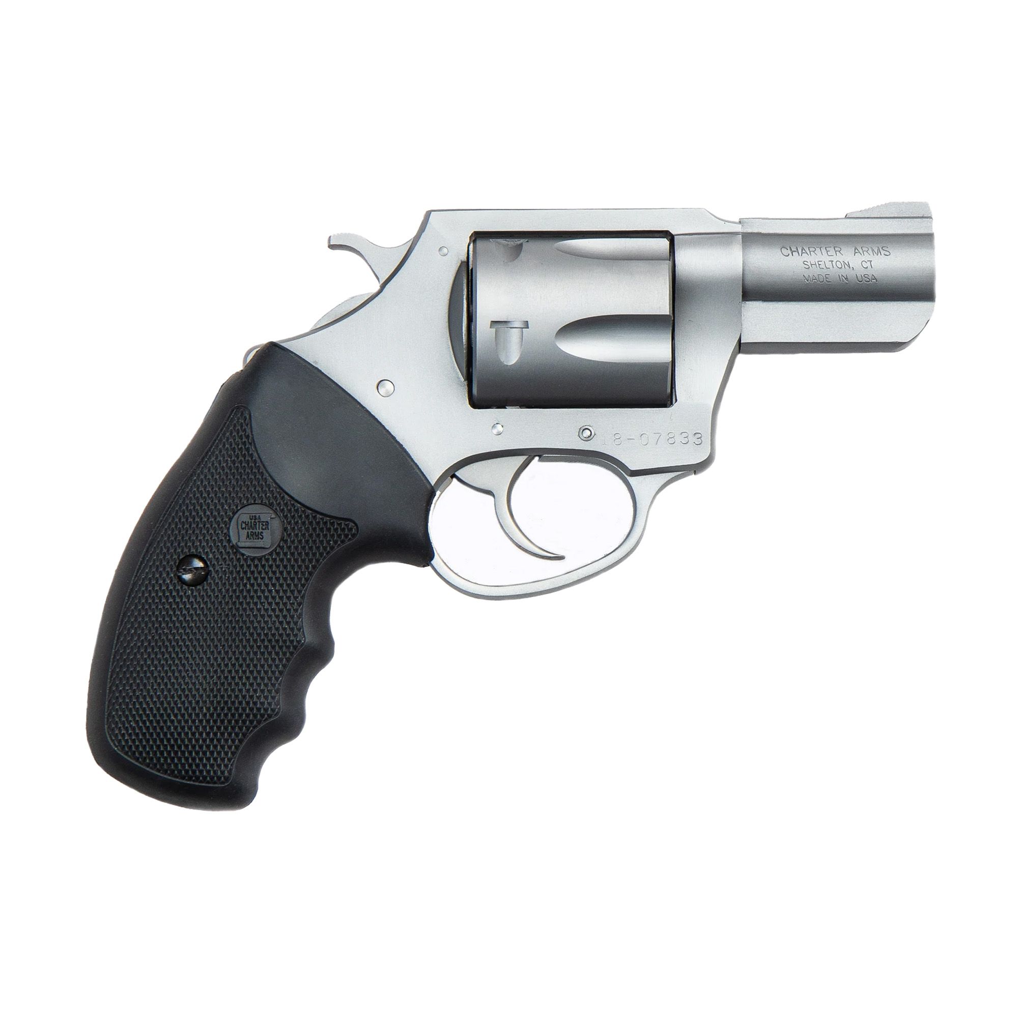Charter Arms, Pitbull, Revolver, 9MM, 2" Barrel, Steel, Stainless Finish, Rubber Grips, Fixed Sights, 5 Rounds