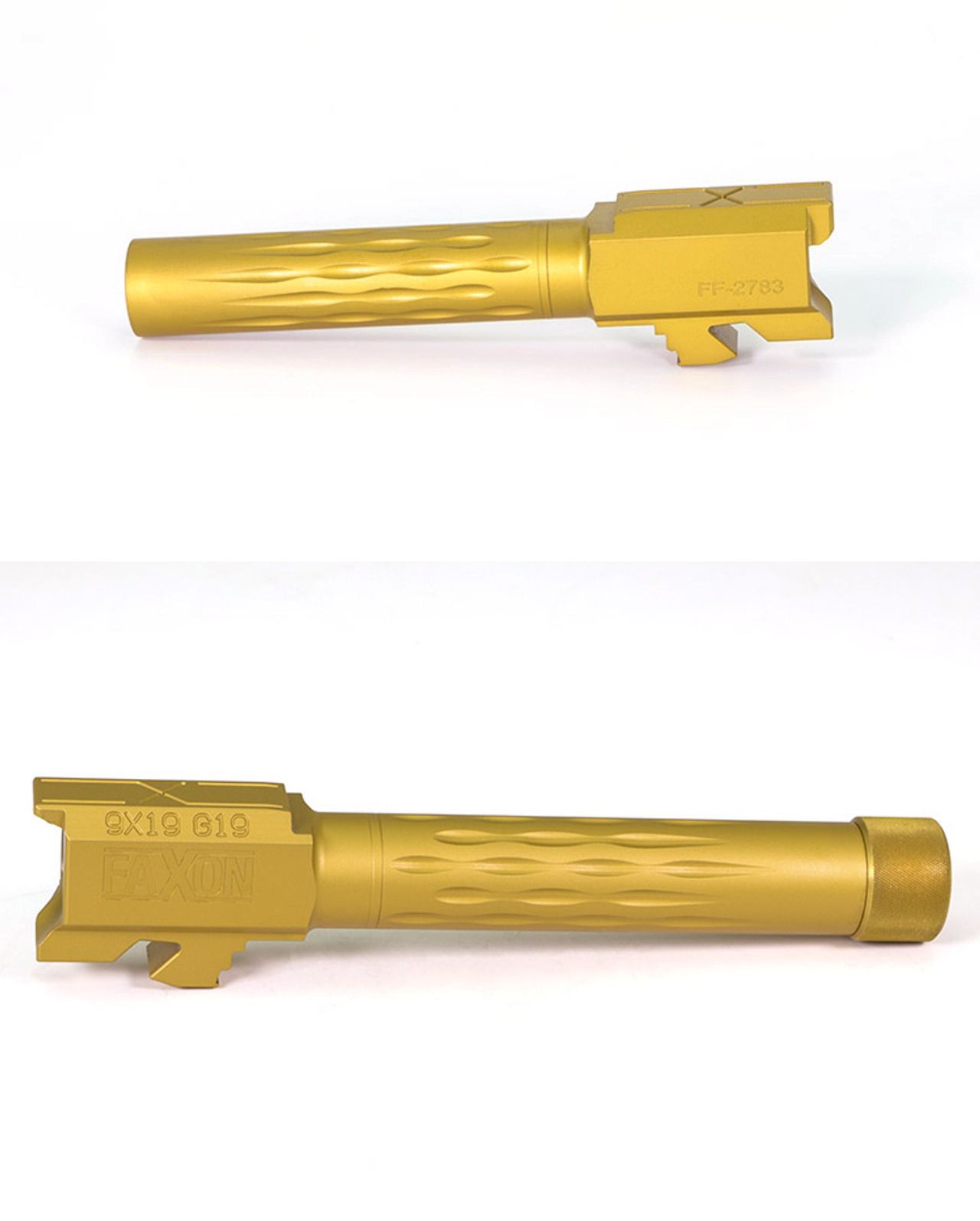 Faxon Firearms For GLOCK 19 Flame Fluted Barrel, TiN PVD