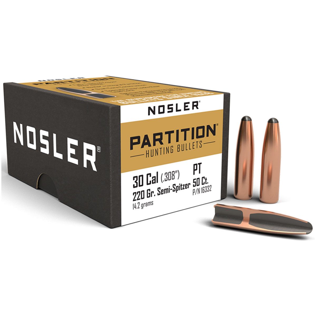 NOS 30CAL .308 220GR SEMI SP PARTITION Rifle Ammo - 50 Rounds