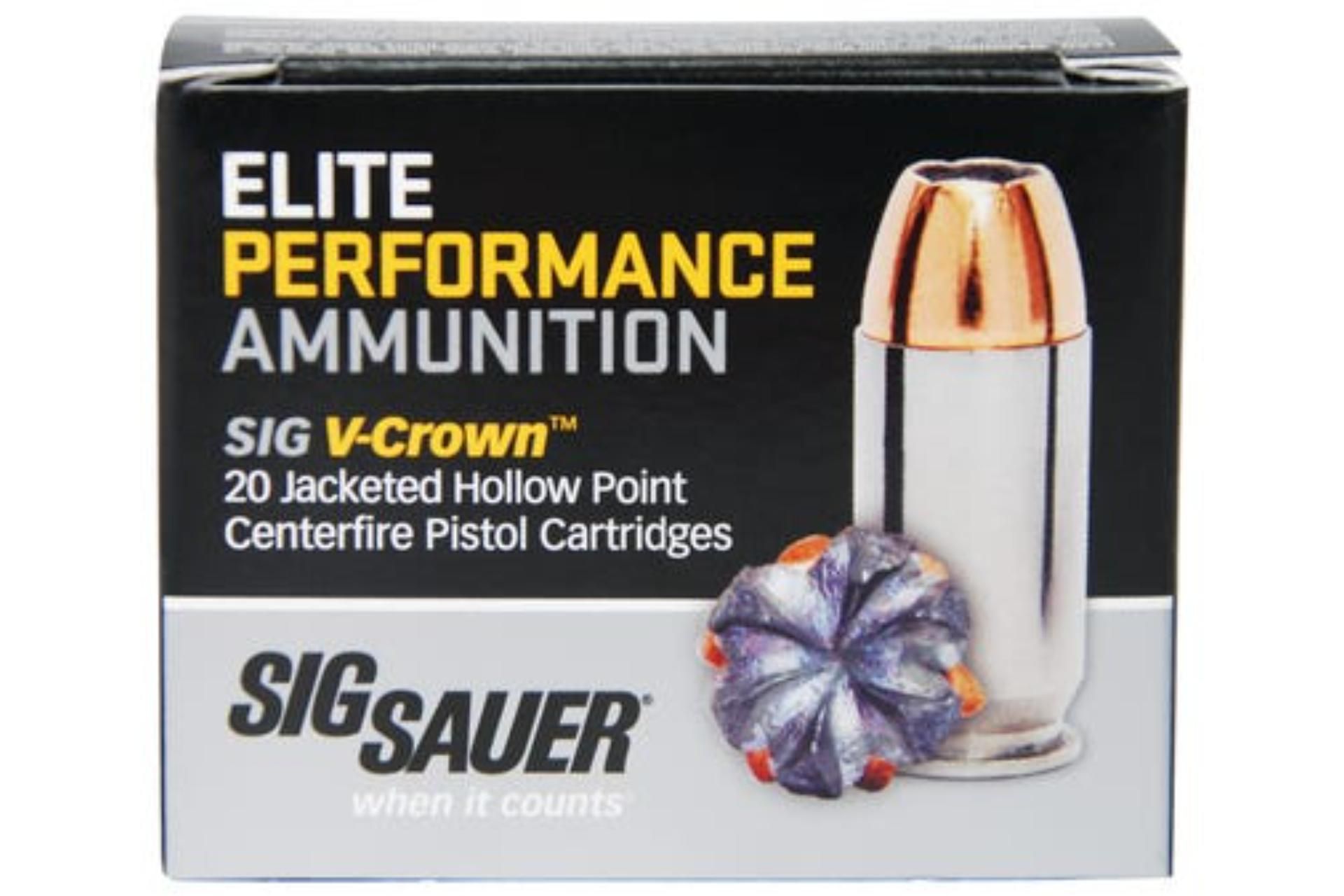 Sig Sauer E40SW1-20 40 S&W 165Gr Elite V-Crown JHP Ammo Handgun Ammo - 200 Rounds