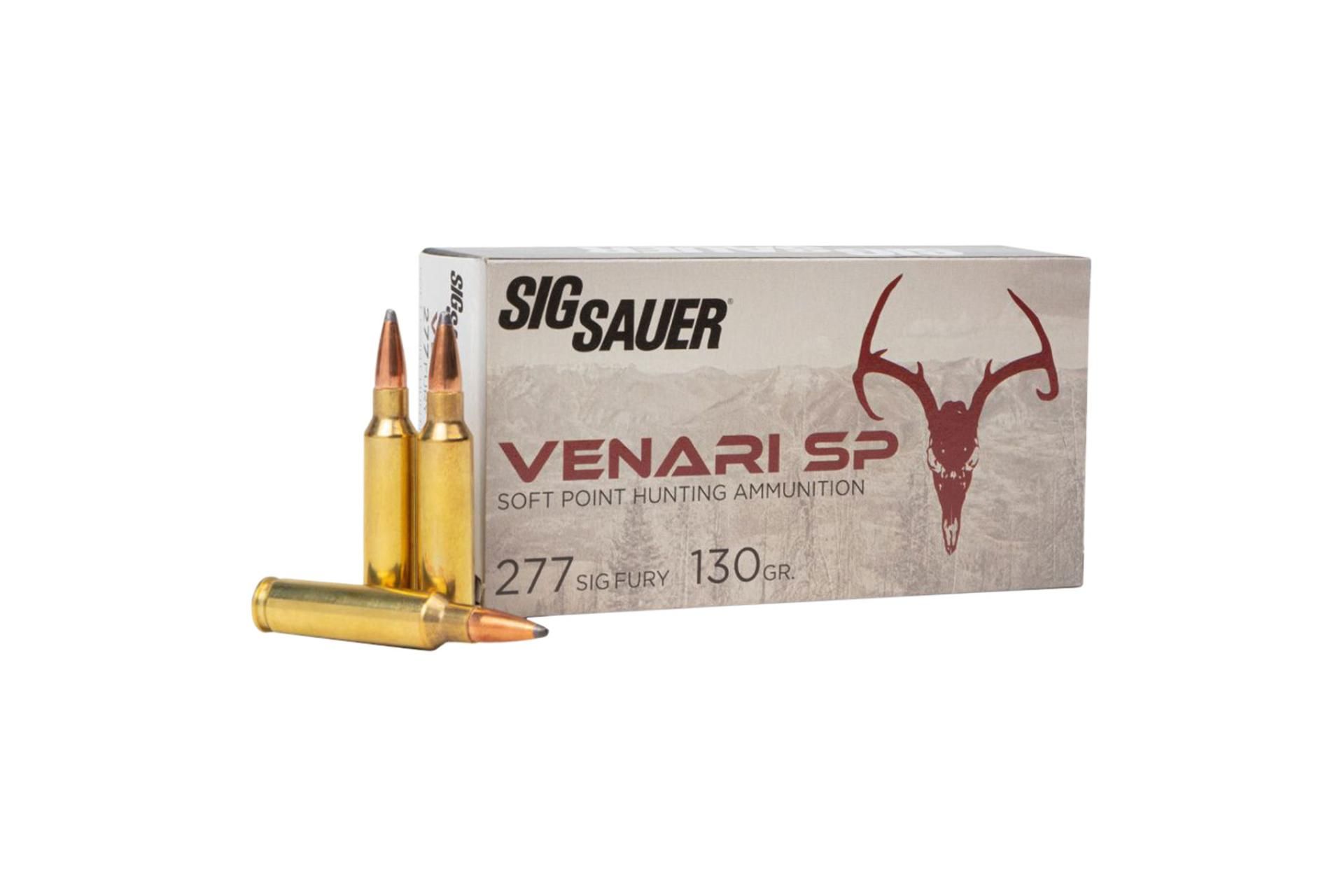 Sig Sauer V277SFSP130-20 Venari 277 Sig Fury 130 gr 2710 fps Soft Point (SP) Rifle Ammo - 20 Rounds
