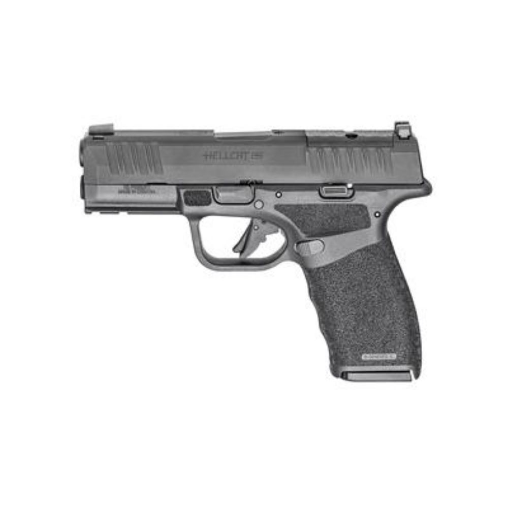 Springfield Hellcat Pro 3.7" 9mm Black Polymer Frame Pistol, Melonite Finish, Textured Grip, Tritium Front Sight, Tactical Rack Rear Sight, 10Rd, 2 Mags